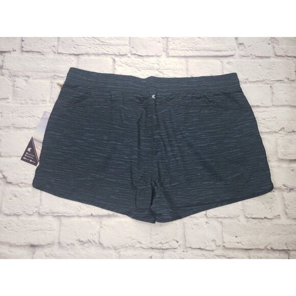 Kyodan Active Womens Size XL Dark Heathered Blue Elastic Drawstring Waist Shorts - Picture 3 of 5